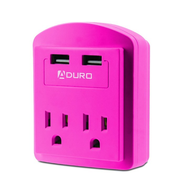 Aduro&reg; SURGE Travel Size Power Portable Mini 300 Joules Protector Multi Port Charging Station Hub with 2 Outlets... N6