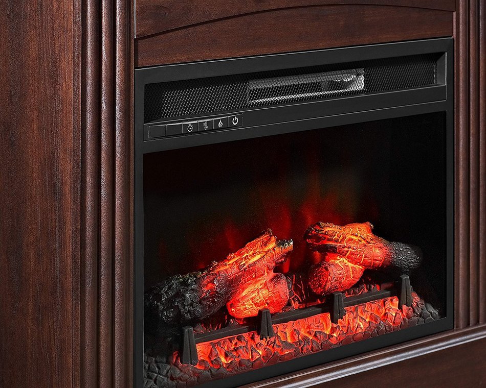 Whalen Furniture Fully Assembled Chesapeake 32" Mantel Electric Fireplace, Brown Cherry