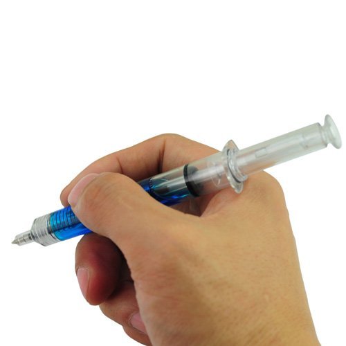 Needle Tube Pen Syringe Shape Ball Point Pen Ballpen - Random Color