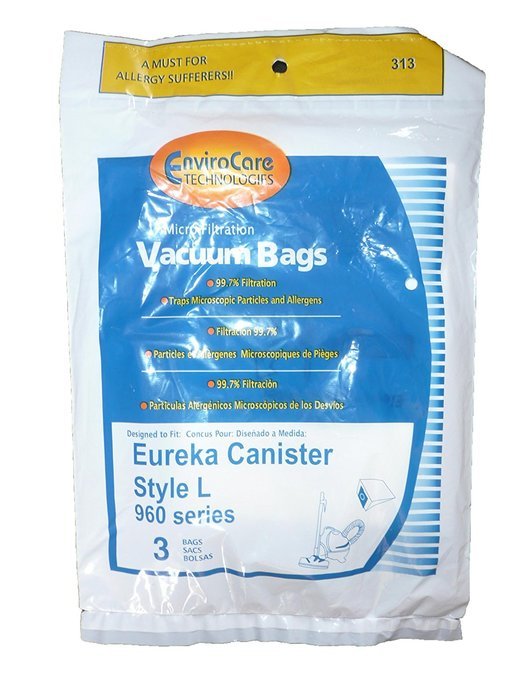 12 Eureka Style L Allergy Micron Filtration Vacuum Bags, Mini Mite Canister Vacuum Cleaners, 61715-12, 61715,... N2