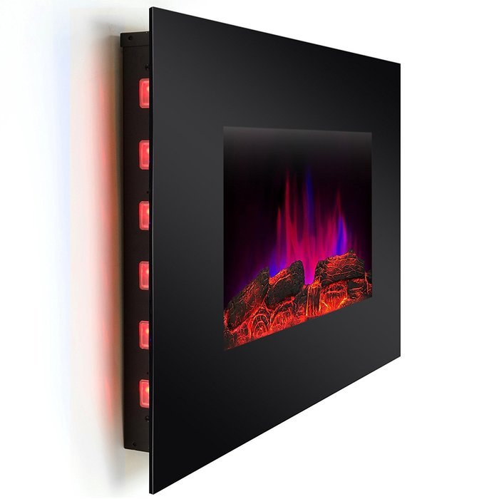 AKDY 36 inch Wall Mount Electric Fireplace Space Heater With Pebble & Log / Remote N2