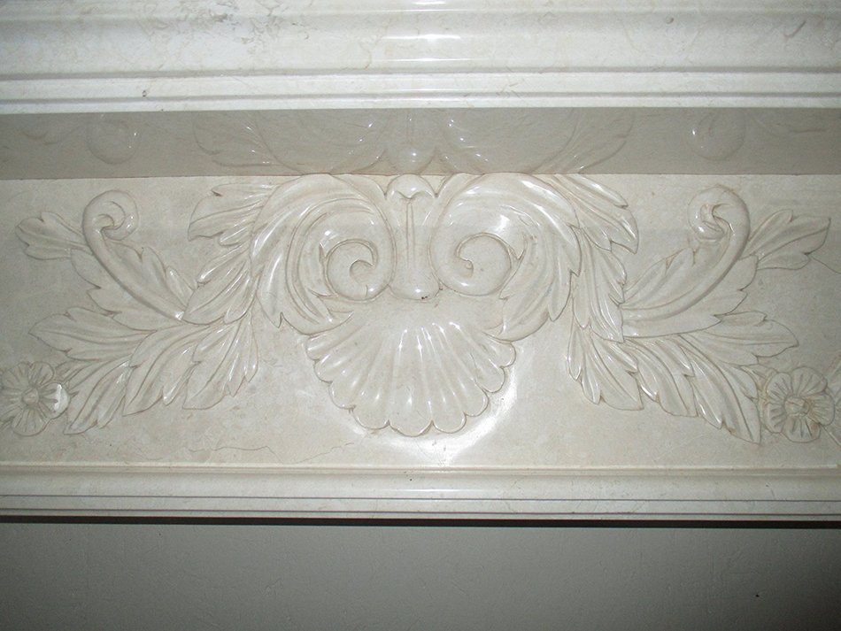 Cream Polished Marble Fireplace Surround FPS-04