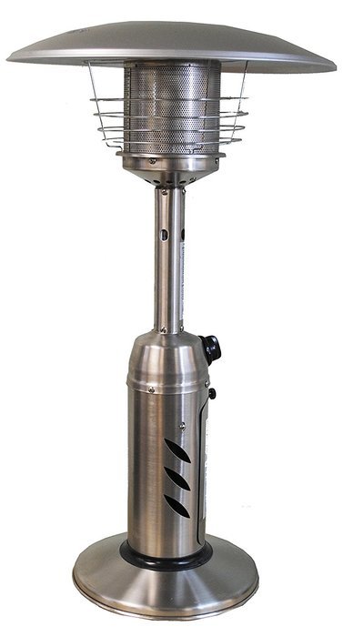 SUNHEAT International 99505 SUNHEAT Traditional Round Design Tabletop Patio Heater in Stainless Steel