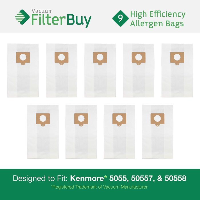 18 Kenmore Type C 5055, 50557 and 50558 Allergen Vacuum Cleaner Bags. Designed by FilterBuy to fit Kenmore 20-... N2