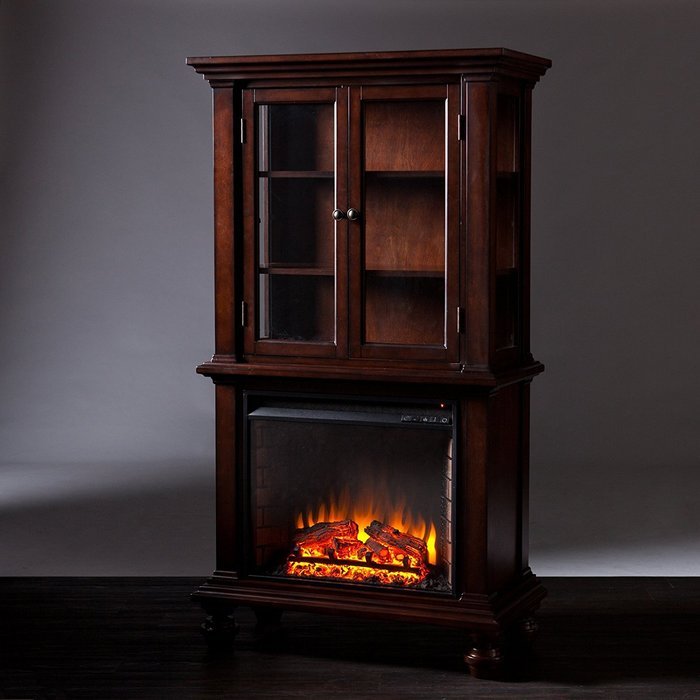 Southern Enterprises Sophia Curio Fireplace - Espresso N2