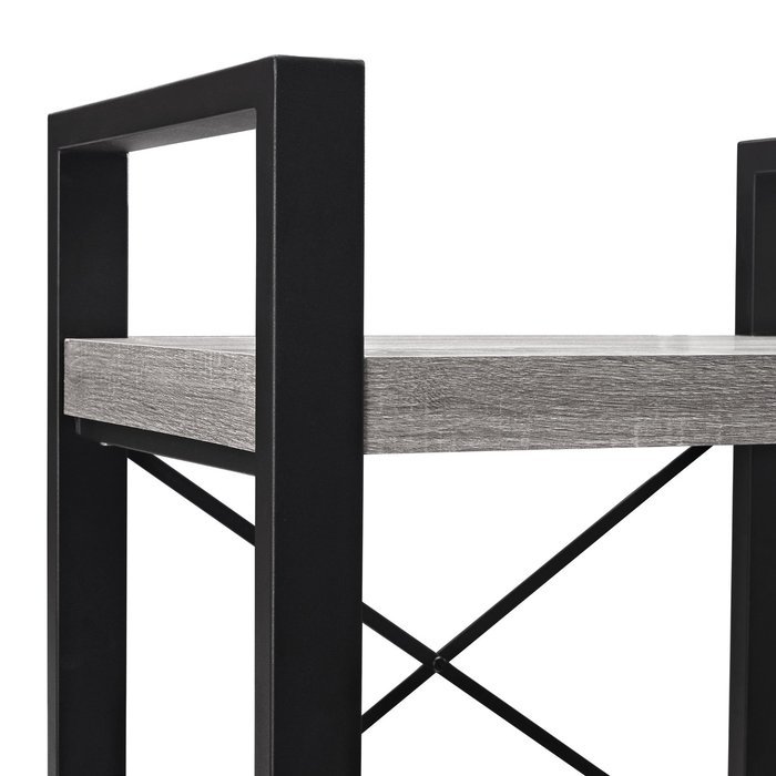 WE Furniture 62" Industrial Wood Media Tower, Driftwood N5