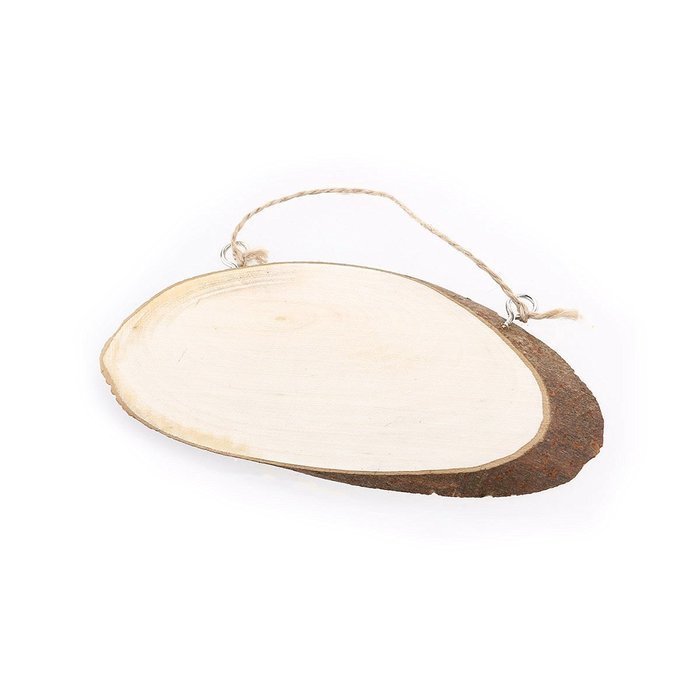 LEORX Wood Slices Oval Tree Log Slice Plaques (Wood Color)