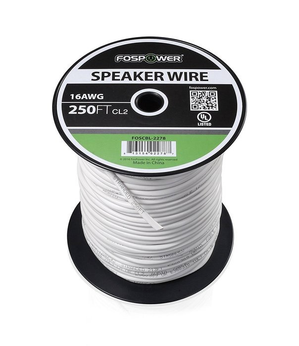 FosPower CL2 Rated 14AWG 2-Conductor In-Wall Speaker Wire (100 Feet) Oxygen-Free Pure Copper - UL Listed for In-Wall... N13