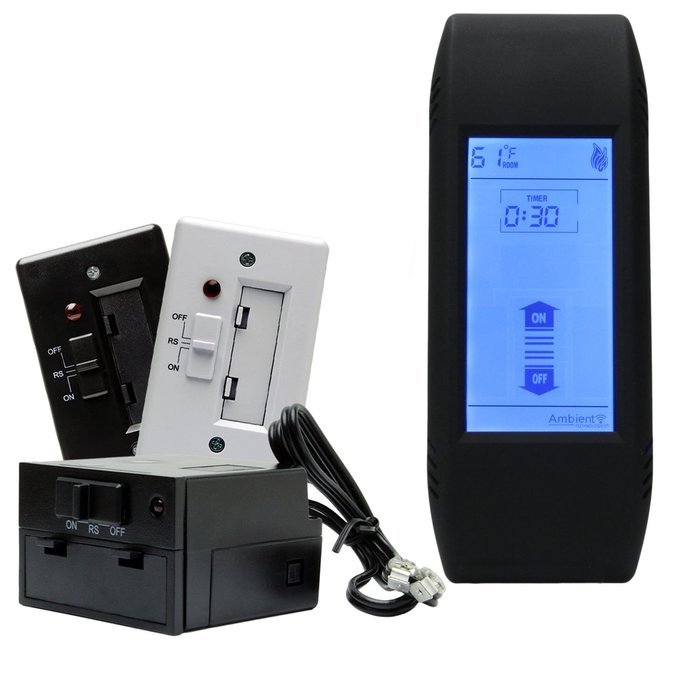 Ambient TSMT On/Off Timer Fireplace Remote Control with Backlit LCD Screen