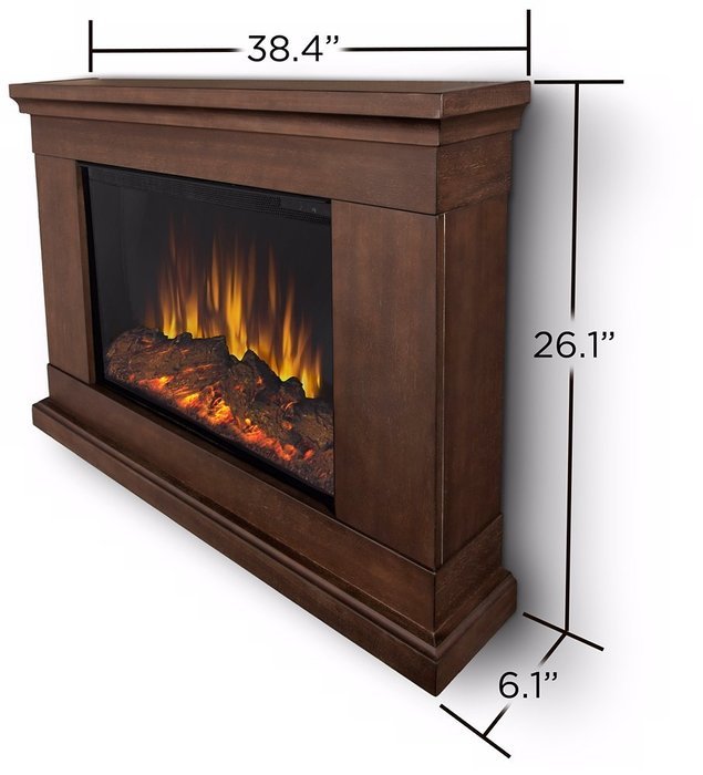 Real Flame Jackson Slim Line Wall Hung Electric Fireplace - Vintage Black Maple N2