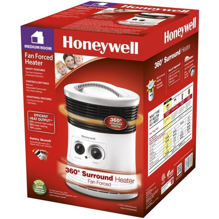 Honeywell 360 Degree Surround Fan Forced Heater with Surround Heat Output, Charcoal Grey