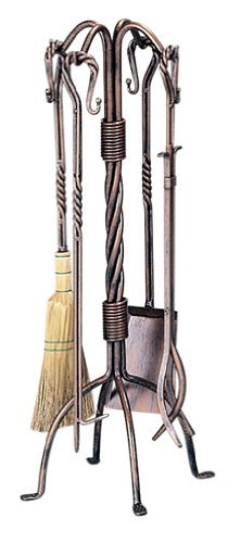 Uniflame 5pc Vintage Copper Triple Twist Rod Fireset