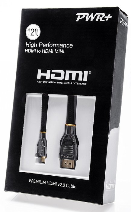 Pwr+ Extra Long 12Ft Mini-HDMI-Cable for Nikon-D3200-D3100-D7000-D7100-D800-D90-D700-D4-D610-D5300, COOLPIX-P510... N3