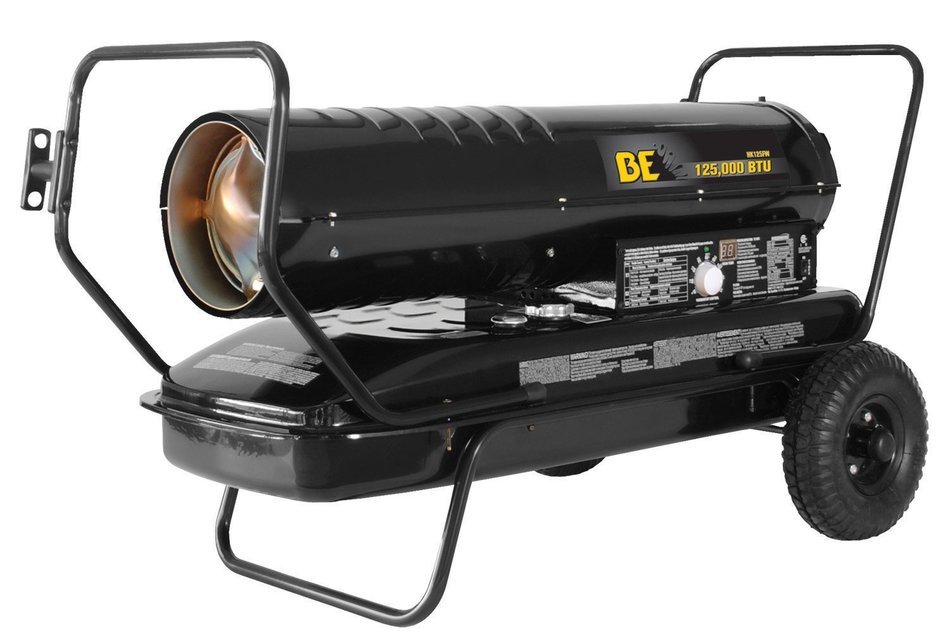 BE Pressure HK125FW 125000 BTU Kerosene/Diesel Forced Air Heater, 120V