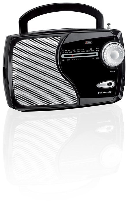 Weather X WR282B Portable NOAA Weather Band and AM/FM Radio - Black