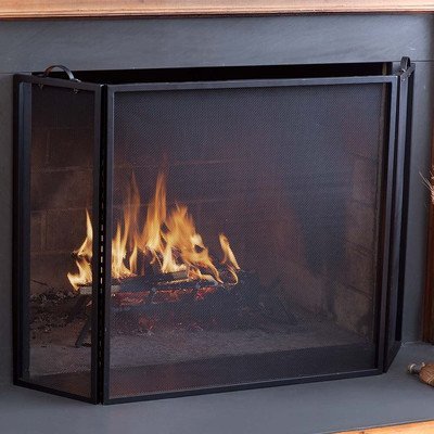 Metal 3 Panel Fireplace Screen