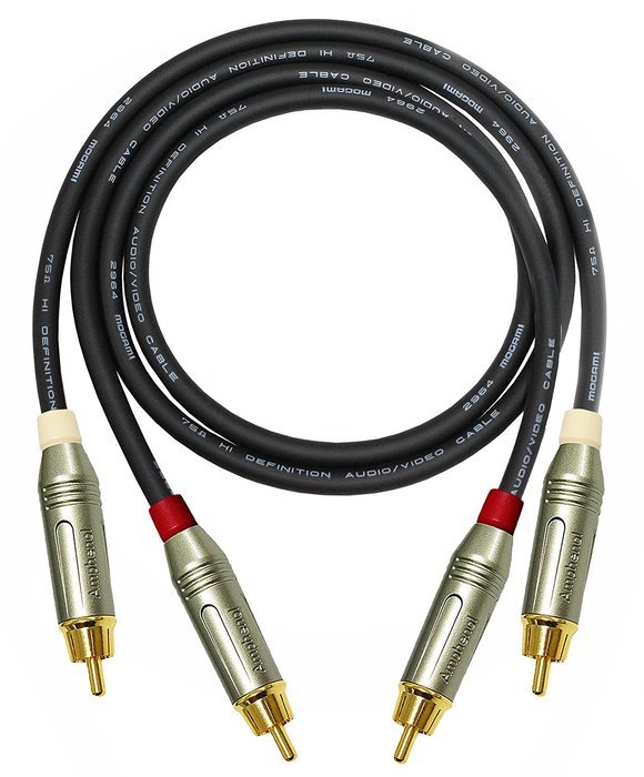 3 Foot RCA Cable Pair - Made with Mogami 2964 High-Definition Audio Interconnect Cable and Amphenol ACPR Die-Cast... N2