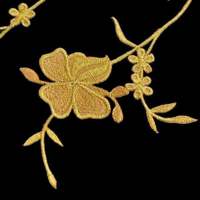1 Pcs Cheongsam embroidered patches decorative accessories (Golden) N5