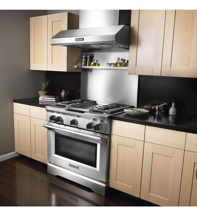 Kitchenaid KXW9736YSS 36-Inch Commercial-Style Series Wall-Mount Canopy Hood N7