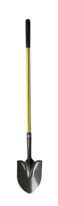 Nupla RP14L #2 Round Point Shovel with 14 Gauge Hollow Back Blade and Butt Grip, 48" Classic Handle