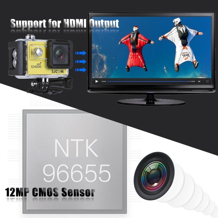 SJCAM SJ4000 WiFi 2.0" LCD Screen 1080P 30fps Full HD 12MP Waterproof 30M NTK96655 Action Sports Camera DV 170... N29