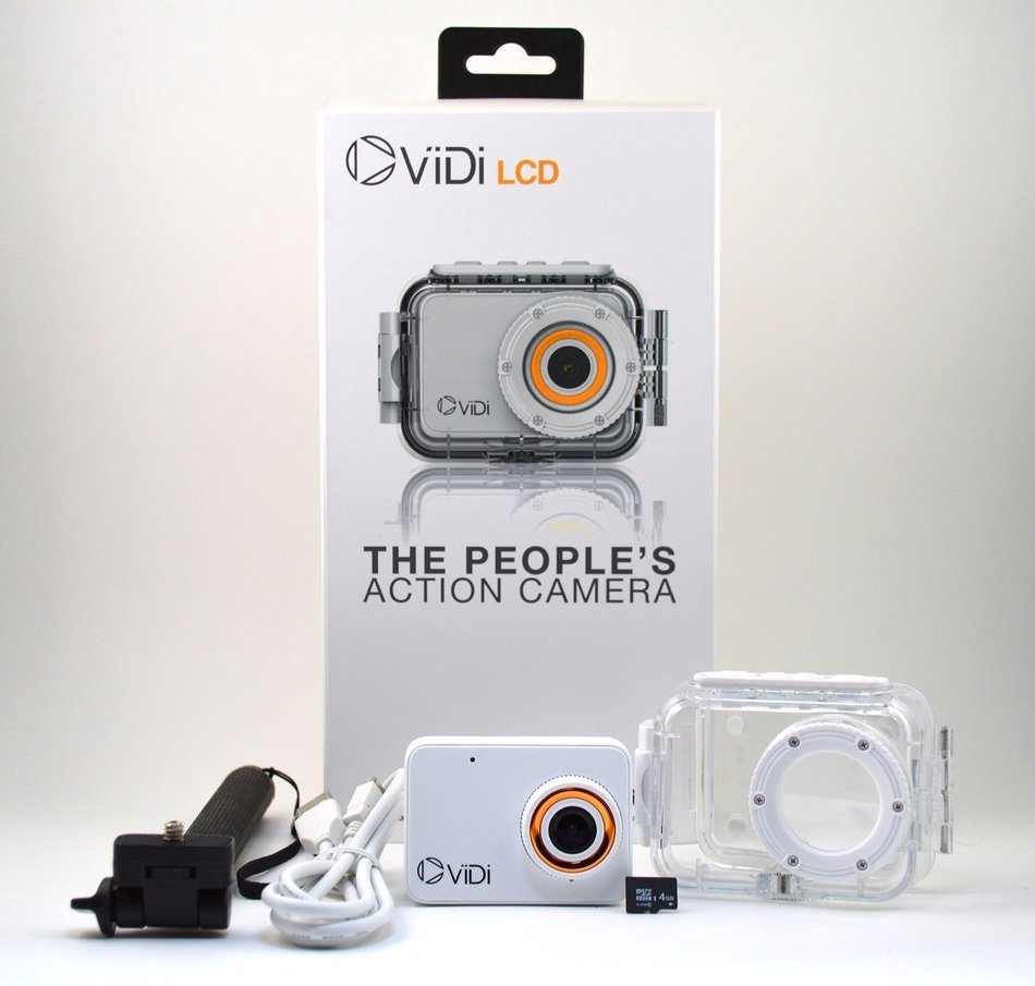 ViDi Waterproof LCD 1080P Action Camera with 4GB Memory Card, Selfie Stick, and Floating Waterproof Case N3