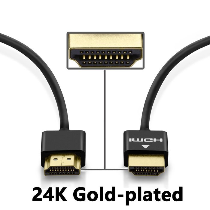 Perlegear Ultra Slim Flexible 10ft HDMI Cable - High speed, 3D, Full 1080P, Ethernet, Audio Return, for HD TV,... N6