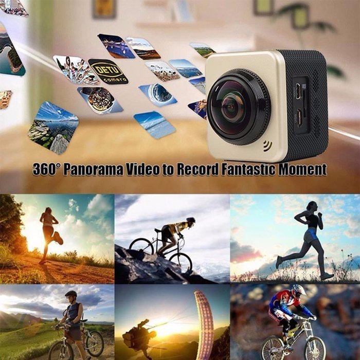 TURNMEON WiFi 360 Degree Panoramic Camera 1920&times;1080 30fps Wireless 360 Lens Action Sports VR Mode 3D Panorama... N2