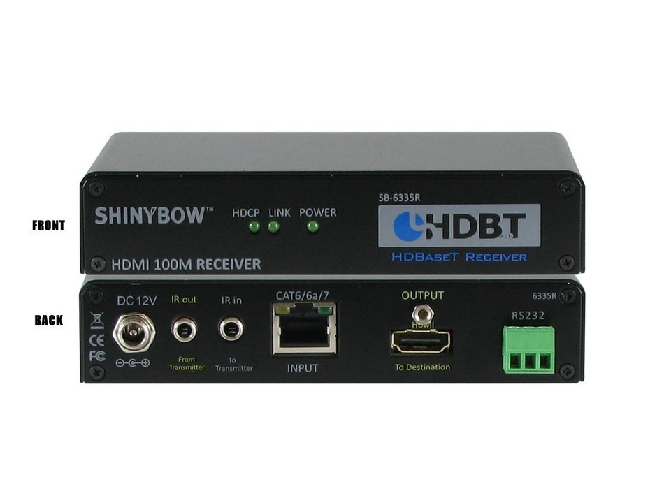 Shinybow HDMI Extender with RS232 & Infrared over Cat5/6/7, Receiver | SB-6335R by ShinybowUSA N2