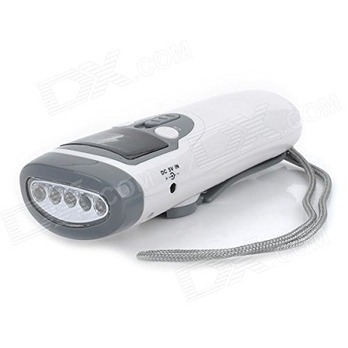 Dynamo Crank LED Flashlight AM/FM Radio w/ LCD Display & Siren N5