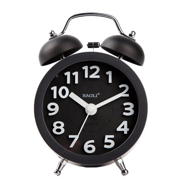 Vintage bedside Twin Bell Alarm Clock With Loud Alarm and Nightlight E