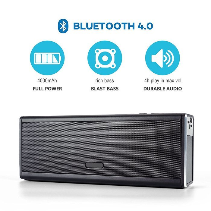 Junjiada Bluetooth Speakers Stereo 20W Speaker (Dual 10W Drivers, Dual Passive Subwoofers, Strong Bass, Aluminum-Alloy... N8