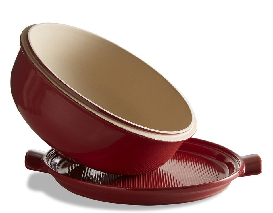 Emile Henry Made In France Flame Bread Cloche, 13.2 x 11.2", Burgundy N3