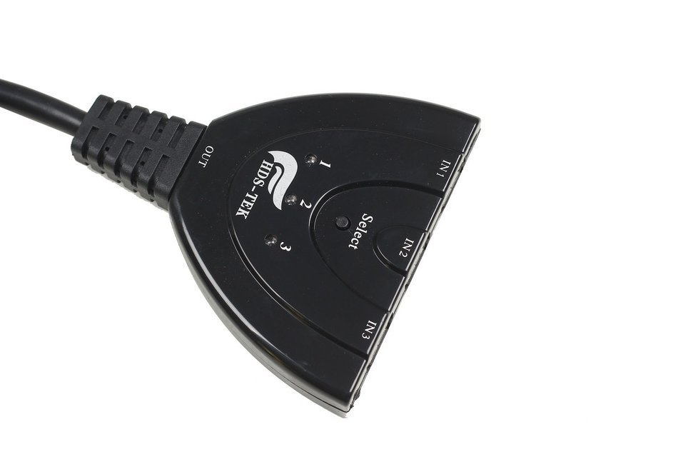 AMASKY Mini HDMI Switcher, 3-In 1-Out (HDMI V1.4) 0f Auto Switch Splitter Cable N2