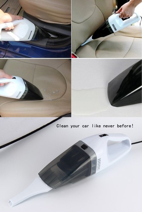AutoLover 12V Mini Wet and Dry Handheld Portable Lightweight Car Vacuum Cleaner with Super Suction Rechargeable N3