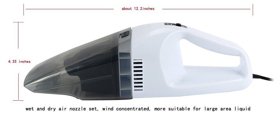 AutoLover 12V Mini Wet and Dry Handheld Portable Lightweight Car Vacuum Cleaner with Super Suction Rechargeable N5