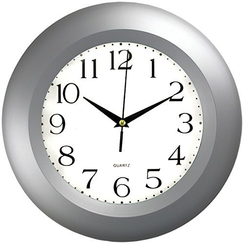 New TIMEKEEPER 6409 11" Round Silver Wall Clock