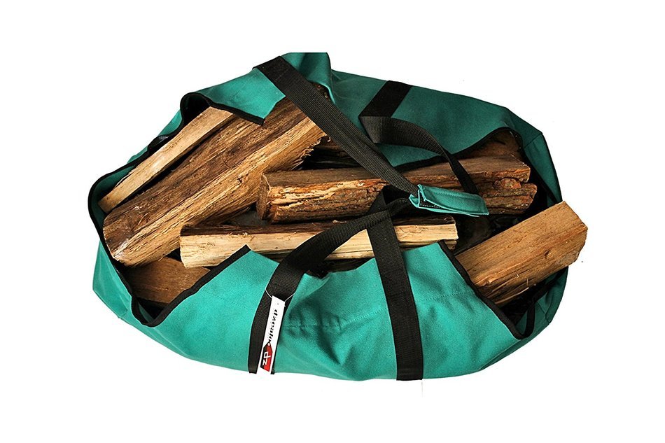 Dzealo Canvas Log Carrier / Tote &ndash; Wood Carrier Bag - Firewood Tote &ndash; Fire Log Carrier - Heavy 16oz Canvas with...