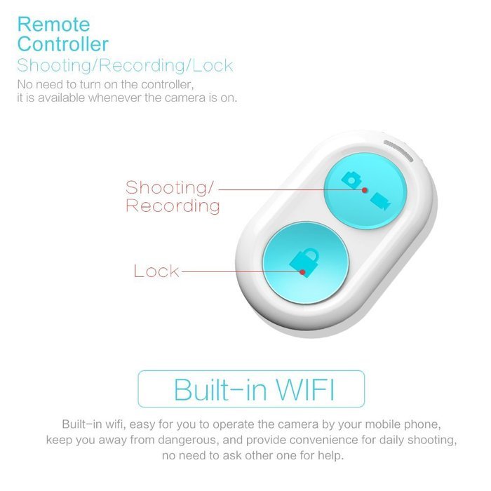 Andoer Super Mini Camera Hands Free Sticky Paste Adhesive Remote Shutter Wireless Built-in Wifi Smartphone App... N8