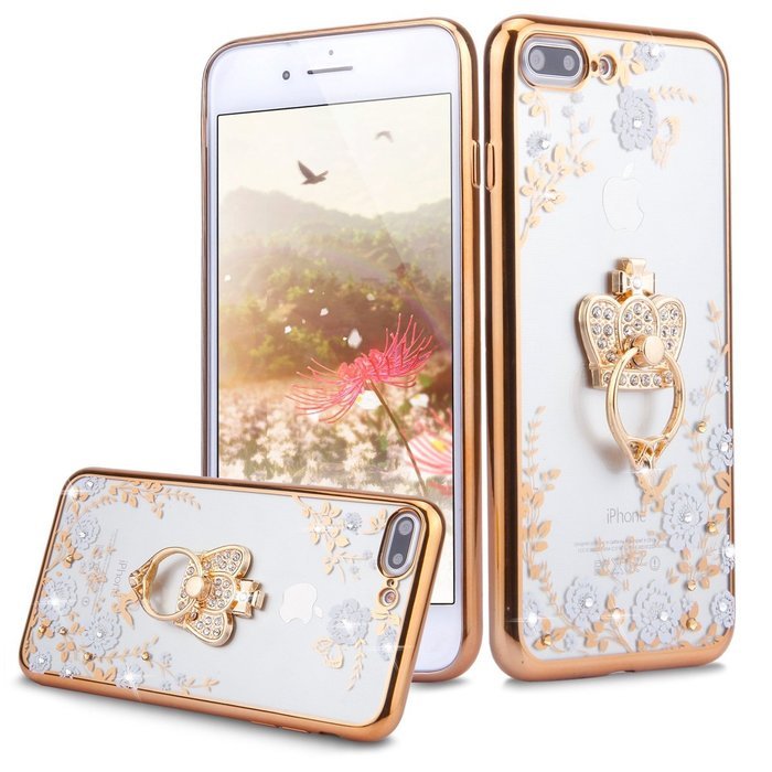 iPhone 7 Plus Case, PHEZEN Clear Soft TPU Protective Case Back Cover with Beautiful Cherry Blossom Flower Series... N11