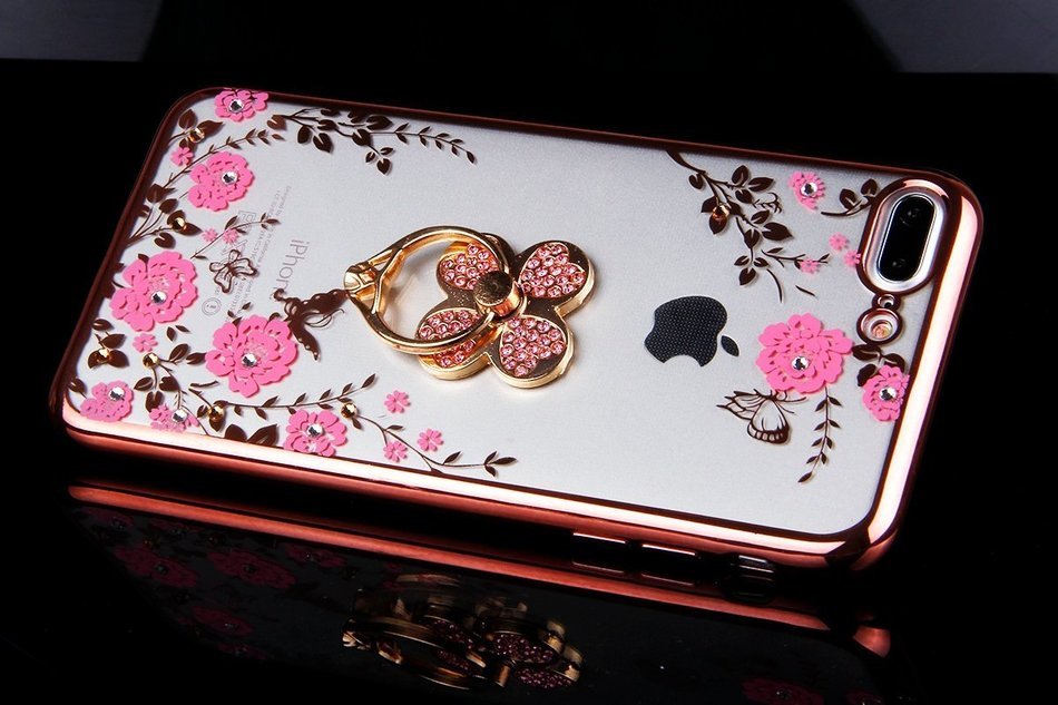 iPhone 7 Plus Case, PHEZEN Clear Soft TPU Protective Case Back Cover with Beautiful Cherry Blossom Flower Series... N14