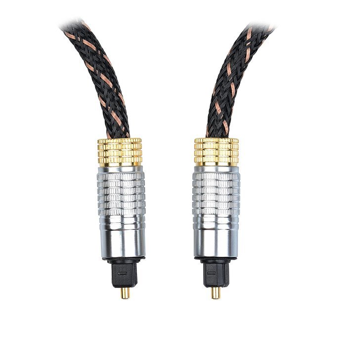 BuyCheapCables&reg; (20 Feet) Premium Slim Braided Jacket Toslink Digital Optical Audio Cable with Gold Plated Metal... N5