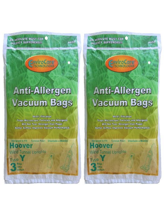 6 Hoover HEPA Allergy Type Y Bags, WindTunnel Upright Vacuum Cleaners, 43655109, 4010100Y, 4010801Y, AH10060DT... N2