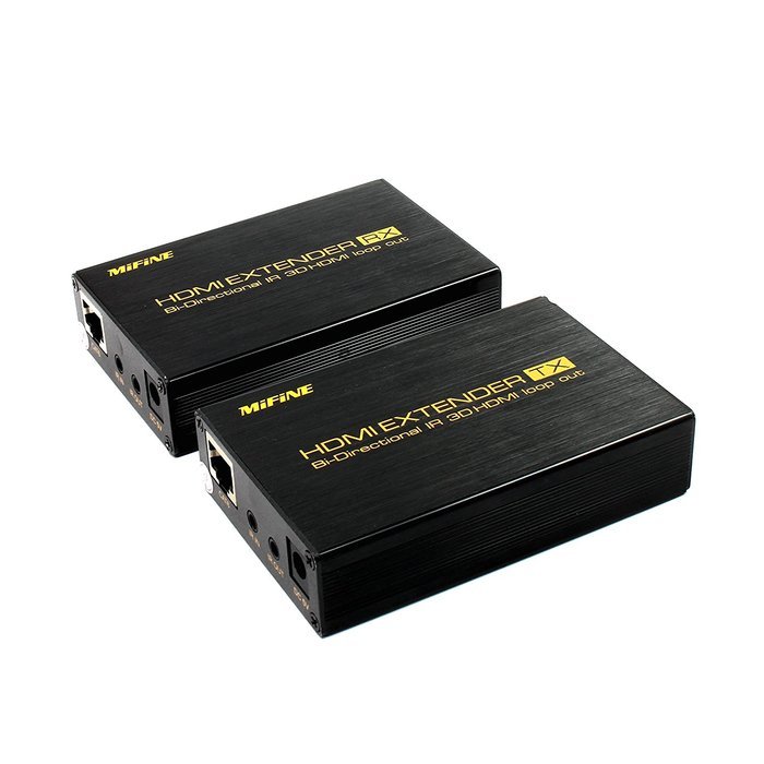 Mifine HDMI Extender Over Single Cat5e/Cat6 UTP Cable up to 60m/200ft with Dual IR Control,Supports HD 1080P EDID 3D N3