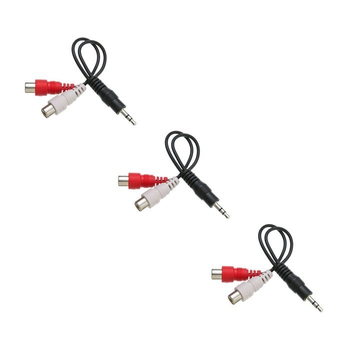 C&E CNE63417 2 x RCA Male, 1 x 3.5mm Stereo Female, Y-Cable 6-Inch Gold Plated Connector, 2-Pack N8