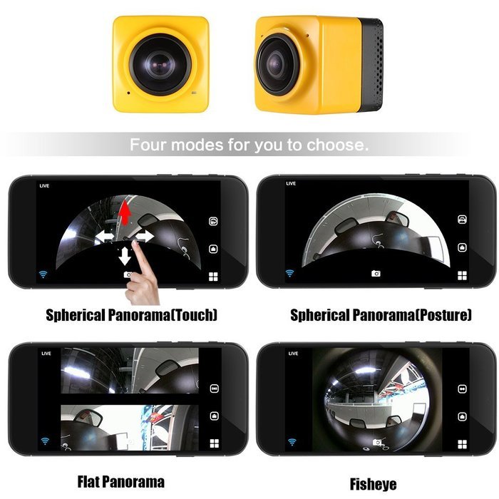 Cube 360 WiFi 360 Degree Wide Angle Action Camera - Sports Cam Recorder with Standard 1/4 Screw Interface, DEEP... N3