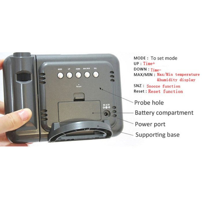 New Arrival Projection LCD Digital Alarm Clock Projector Color Display LED Backlight Table Desktop Clocks N7