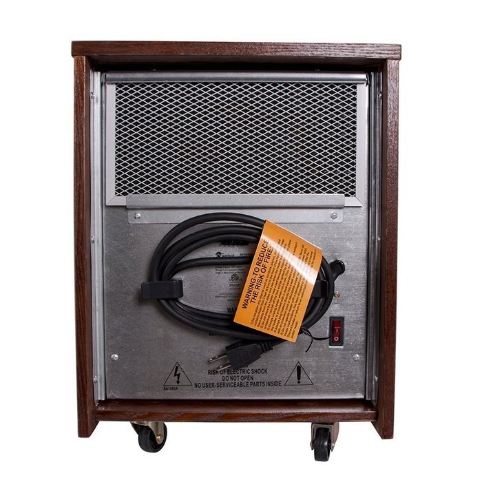 Ainfox 1500W Wood Cabinet Heater Portable Fireplace with Movable Wheels Remote Control N2