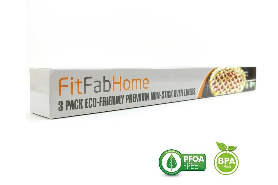 FitFabHome 3 Pack Large Oven Liners | SAFEST On The Market | 100% CERTIFIED PFOA & BPA FREE | Reusable,Non-Stick... N7