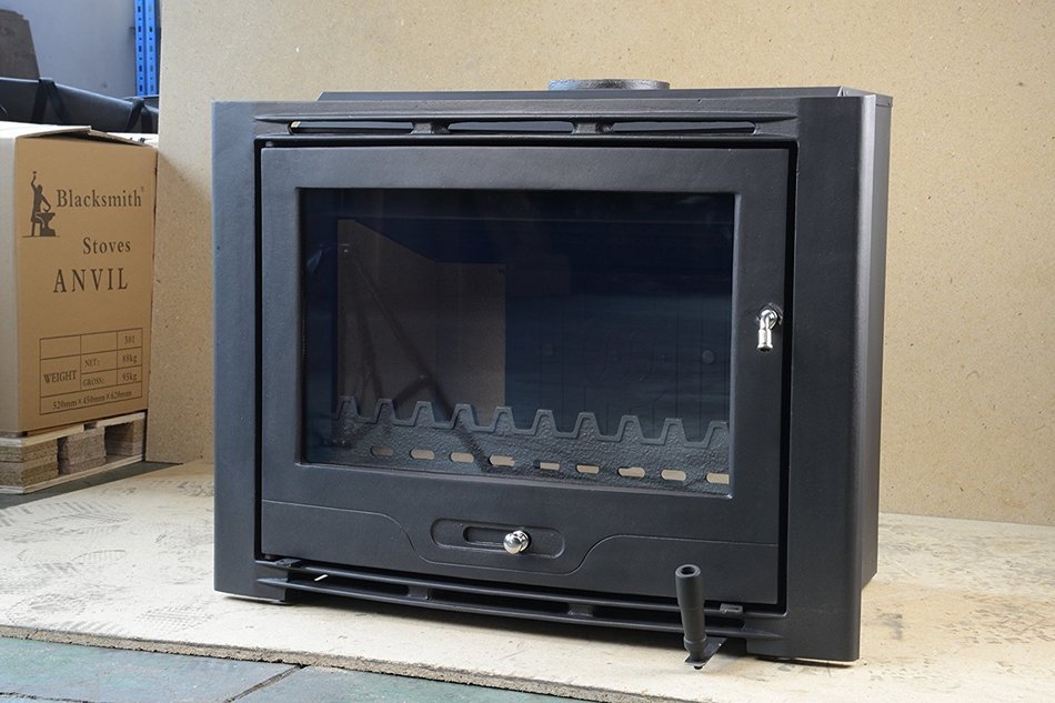 HorseFlame Cast Iron Wood Burning Fireplace Insert HF577IU7 Matt Black